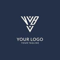 vb triangolo monogramma logo design idee, creativo iniziale lettera logo con triangolare forma logo vettore