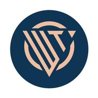 creativo semplice iniziale monogramma wt logo disegni. vettore