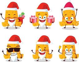 Santa Claus emoticon con cannuccia cappello cartone animato personaggio vettore