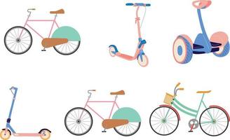 bicicletta icone impostato vettore arte