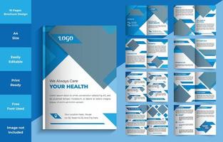 16 pagine medico opuscolo vettore design modello