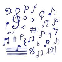 doodle di note musicali vettore