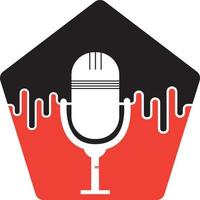 Podcast suono onda logo modello vettore. Podcast pulse logo cuore ritmo medico vettore