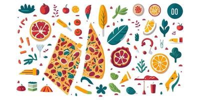 piatto vettore Pizza illustrazioni per rendere il tuo disegni pop