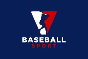 lettera v baseball logo icona vettore modello.