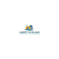 libertà e isola logo design vettore