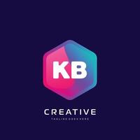 kb iniziale logo con colorato modello vettore. vettore