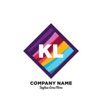 kl iniziale logo con colorato modello vettore