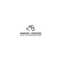 come lettera e animale animale domestico logo design modello vettore