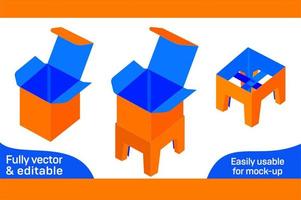 scatola con In piedi Dieline modello vettore