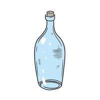 mano disegnato stile bottiglia bicchiere illustrazione isolato su bianca sfondo. vettore