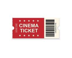 vettore rosso cinema biglietto isolato su bianca sfondo.