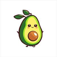 avocado frutta kawaii vettore logo