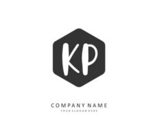 kp iniziale lettera grafia e firma logo. un' concetto grafia iniziale logo con modello elemento. vettore