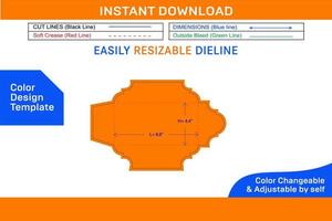 nozze Busta dl dimensione Dieline modello e 3d vettore file colore design modello