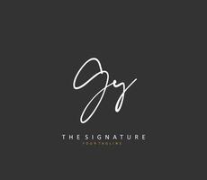 gy iniziale lettera grafia e firma logo. un' concetto grafia iniziale logo con modello elemento. vettore