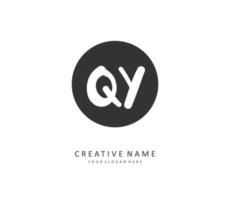 qy iniziale lettera grafia e firma logo. un' concetto grafia iniziale logo con modello elemento. vettore