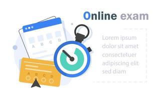in linea esame, scelta Rispondere, questionario modulo, formazione scolastica concetto, lista di controllo e matita, assunzione test vettore