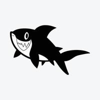 nuoto sorridente squalo subacqueo vettore