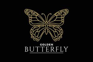 elegante lusso d'oro farfalla insetto logo design ispirazione vettore