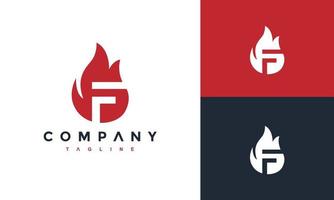 lettera f fuoco logo vettore