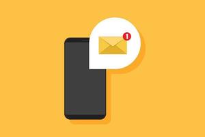 smartphone e e-mail notifica vettore design illustrazione