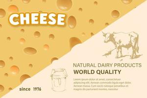 formaggio etichetta eco cibo manifesto, bandiera menù Prodotto. vettore illustrazione.