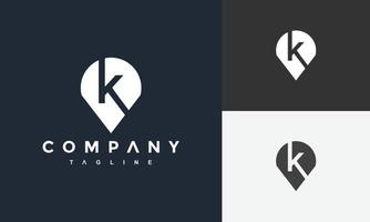lettera K carta geografica logo vettore