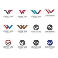 w lettera logo modello illustrazione vettoriale design