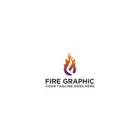 lettera fg fuoco vettore logo design