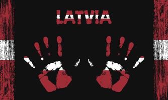 vettore bandiera di Lettonia con un' palma