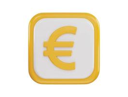 Euro cartello icona 3d interpretazione vettore illustrazione