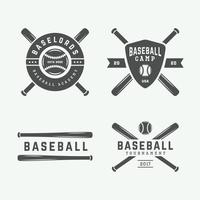 Vintage ▾ baseball loghi, emblemi, badge e design elementi. vettore illustrazione. monocromatico grafico arte.