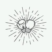 boxe guanti nel Vintage ▾ stile. vettore illustrazione