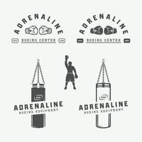 boxe e marziale arti logo badge e etichette nel Vintage ▾ stile. vettore illustrazione