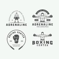 boxe e marziale arti logo badge e etichette nel Vintage ▾ stile. vettore illustrazione