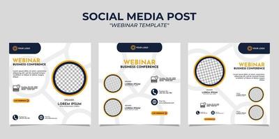 modelli di webinar per post di storie sui social media vettore