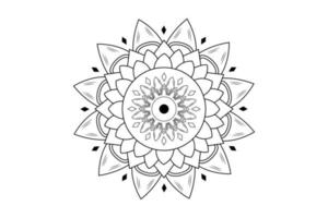 semplice mandala colorazione pagina. ornamento il giro mandala. geometrico cerchio elemento. caleidoscopio, medaglione, yoga, India, Arabo. colorazione pagina per bambini e adulti. lusso mandala sfondo vettore