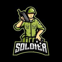 soldato Tenere Radio logo design illustrazione vettore