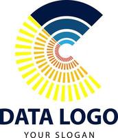 unico e iconico semplice dati logo. dati logo vettore