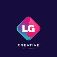 lg iniziale logo con colorato modello vettore. vettore