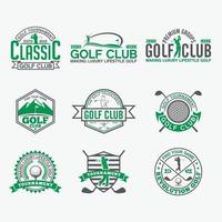 set di modelli di disegno vettoriale distintivi logo golf club