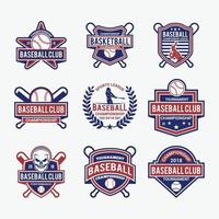 distintivi di baseball e modello di vettore di progettazione di logo