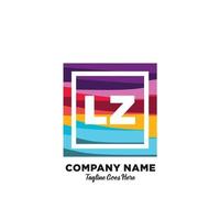 lz iniziale logo con colorato modello vettore