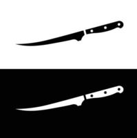 filetto coltello piatto silhouette icona vettore. collezione di nero e bianca cucina elettrodomestici. cucina utensili icona per ragnatela. cucina concetto. tutti tipi di coltelli chef bisogno. vettore