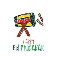 eid mubarak per saluto carta e desiderando il contento eid su Questo occasione. vettore