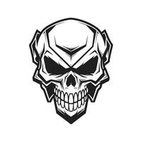 squartatore cranio, logo concetto nero e bianca colore, mano disegnato illustrazione vettore