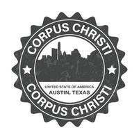 corpus cristo emblema, unito stato di America, austin, Texas il giro forma distintivo, francobollo, icona, Texas città vettore, gomma, etichetta, corpus cristo grunge gomma da cancellare vettore