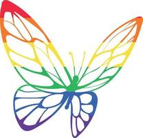 un' arcobaleno farfalla con un' farfalla Ali vettore