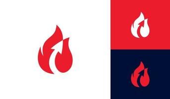 fuoco logo con freccia simbolo vettore